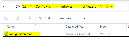 ConfigMgr’s main configuration.mof file before editing