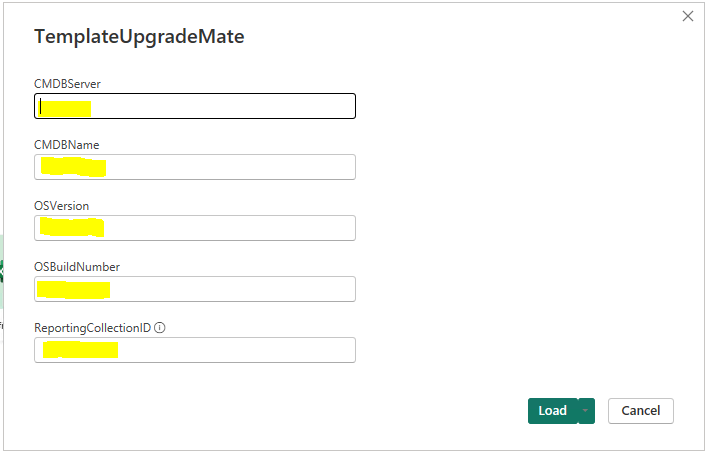 Enter template parameters