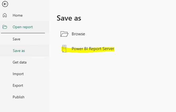 Save to Power BI Report Server