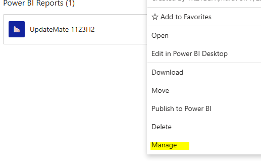 Manage report