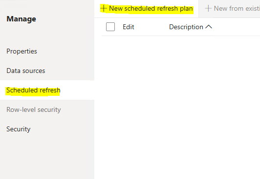 Scheduled refresh
